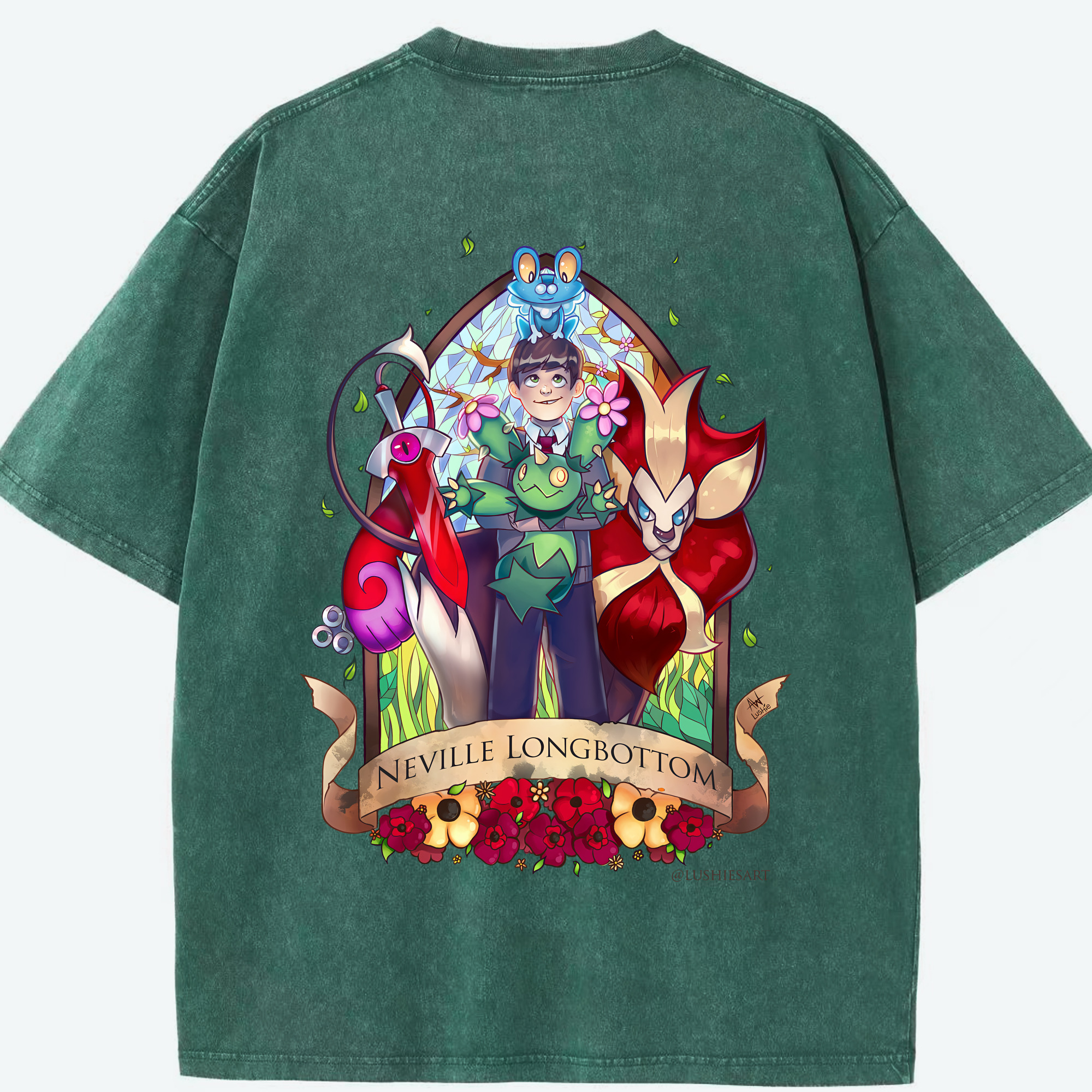 （画像用） Harry Potter ハリー・ポッターシリーズ 綿100% ヴィンテージ風 半袖Tシャツ（背面プリント）